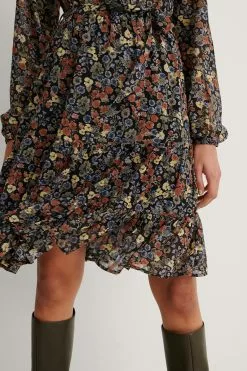 NA-KD Boho Self-Tie Printed Midi Dress -Party Dresses Sales nakd self tie printed midi dress 1014 000487 8814 03g