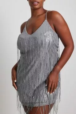 NA-KD Party Sequin Fringes Midi Dress