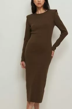 NA-KD Trend Sharp Shoulder Open Back Knitted Dress -Party Dresses Sales nakd sharp shoulder open back knitted dress 1018 007834 1334 06g