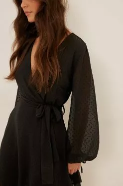 NA-KD Boho Shirred Overlap Dobby Dress -Party Dresses Sales nakd shirred overlap dobby dress 1014 000807 000245509