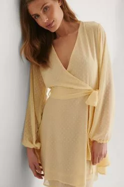 NA-KD Boho Shirred Overlap Dobby Dress -Party Dresses Sales nakd shirred overlap dobby dress 1014 000807 0024 01j