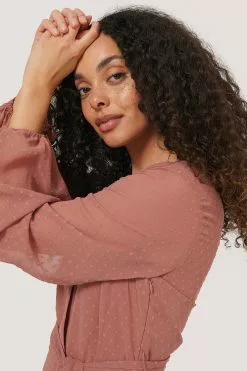 NA-KD Boho Shirred Overlap Dobby Dress -Party Dresses Sales nakd shirred overlap dobby dress 1014 000807 0211 04g