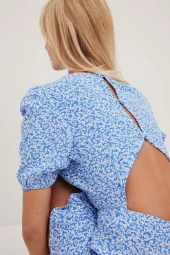 NA-KD Short Sleeve Open Back Mini Dress -Party Dresses Sales nakd short sleeve open back mini dress 1100 003574 0529 4666 1