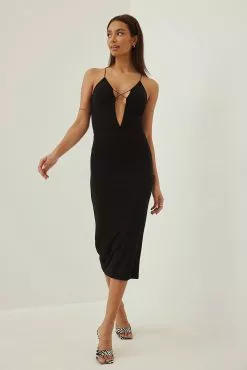 NA-KD Party Spaghetti Strap Front Detail Dress