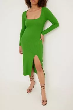 NA-KD Square Neck Slit Rib Dress -Party Dresses Sales nakd square neck slit rib dress 1018 008647 0010 15660 2