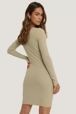 NA-KD Basic Square Neckline Rib Dress -Party Dresses Sales nakd square neckline rib dress 1100 003416 0005 02k