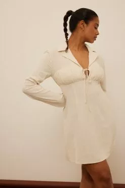 NA-KD Straps Front Linen Mini Dress -Party Dresses Sales nakd straps front linen mini dress 1018 009177 0005 0113