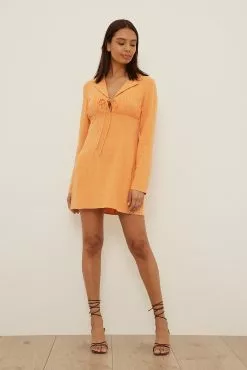 NA-KD Straps Front Linen Mini Dress -Party Dresses Sales nakd straps front linen mini dress 1018 009177 0261 3012