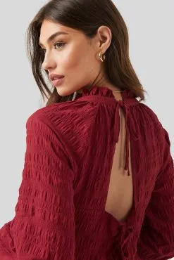 NA-KD Boho Structured Open Back Dress