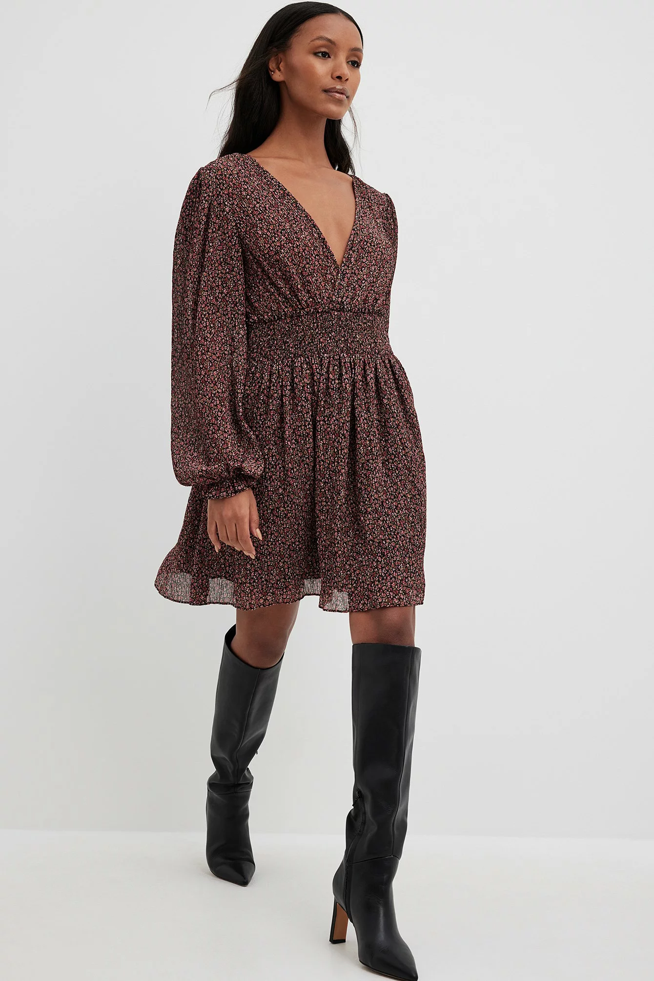 NA-KD Boho Structured Smock Waist Dress 9 NA-KD Boho Structured Smock Waist Dress - Image 9