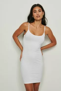 NA-KD Basic Thin Strap Fitted Mini Dress -Party Dresses Sales nakd thin strap fitted mini dress 1044 000215 0001 01a