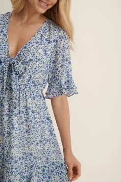 NA-KD Tie Front Sheer Mini Dress -Party Dresses Sales nakd tie front sheer mini dress 1100 004591 0695 05g