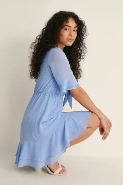 NA-KD Tie Front Sheer Mini Dress 26 NA-KD Tie Front Sheer Mini Dress -Party Dresses Sales nakd tie front sheer mini dress 1100 004591 0617 01c 1