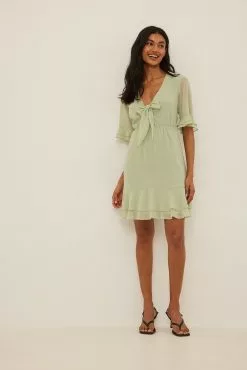 NA-KD Tie Front Sheer Mini Dress 33 NA-KD Tie Front Sheer Mini Dress -Party Dresses Sales nakd tie front sheer mini dress 1100 004591 9020 2083 1