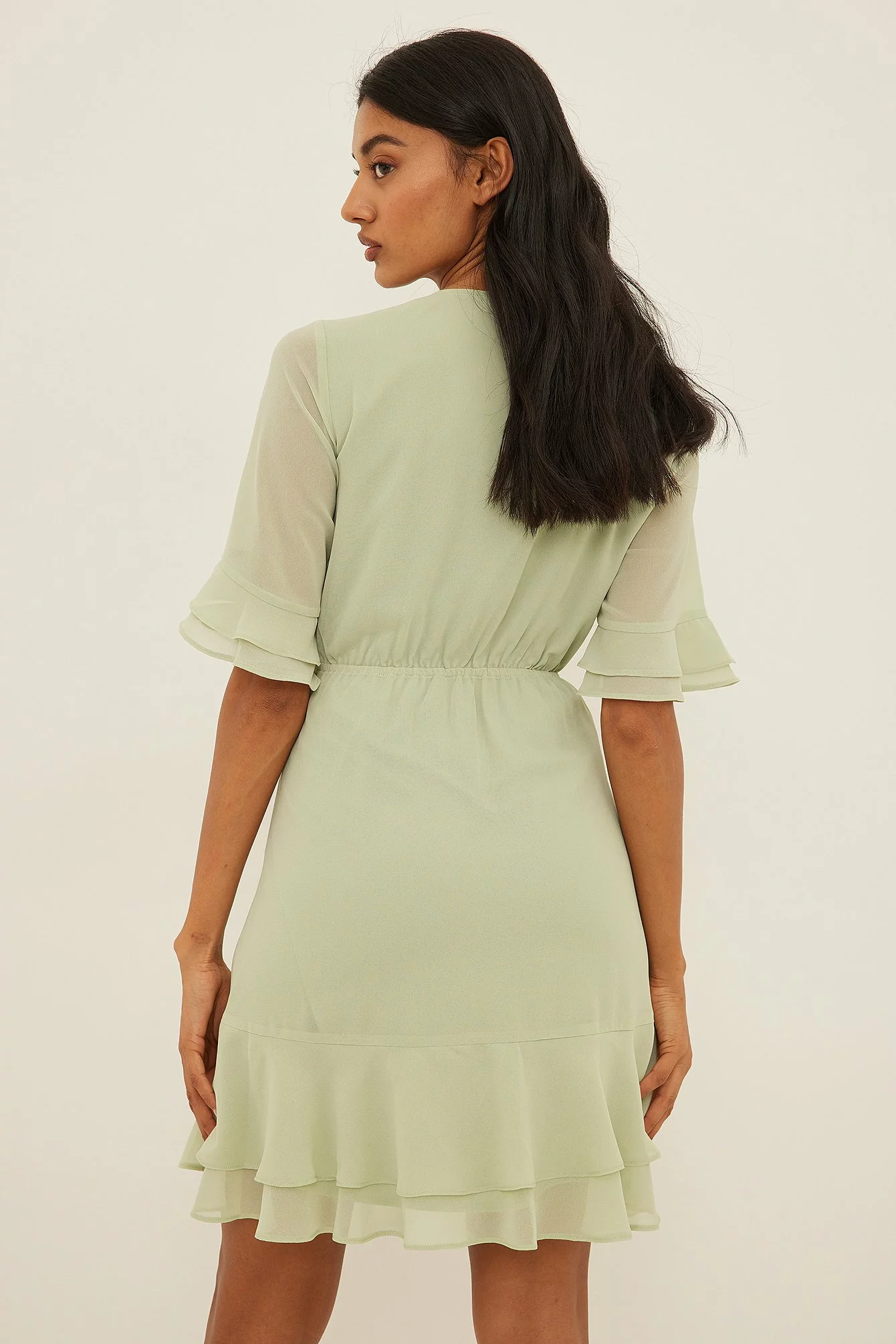 NA-KD Tie Front Sheer Mini Dress 17 NA-KD Tie Front Sheer Mini Dress - Image 17