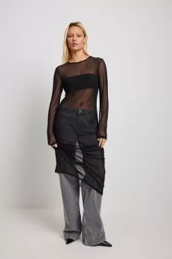 NA-KD Party Tight Mesh Midi Dress -Party Dresses Sales nakd tight mesh midi dress 1017 002197 0002 34206 01c 2