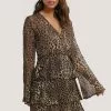 NA-KD Boho Triple Layer LS Flounce Dress