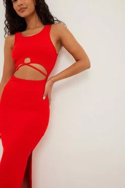 NA-KD Party Twist Rib Midi Dress -Party Dresses Sales nakd twist rib midi dress 1018 008532 0004 0817