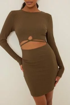 NA-KD Party Twist Rib Mini Dress 15 NA-KD Party Twist Rib Mini Dress -Party Dresses Sales nakd twist rib mini dress 1017 001601 0017 1