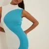 NA-KD Trend Two Colored Knitted Mini Dress