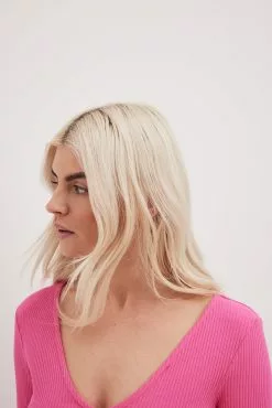 NA-KD Basic V-Neck Ribbed Midi Dress -Party Dresses Sales nakd v neck ribbed midi dress 1044 000280 0015 2165 4