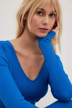 NA-KD Basic V-Neck Ribbed Midi Dress -Party Dresses Sales nakd v neck ribbed midi dress 1044 000280 0277 14771 1 2