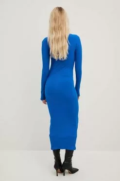 NA-KD Basic V-Neck Ribbed Midi Dress -Party Dresses Sales nakd v neck ribbed midi dress 1044 000280 0277 14784 6