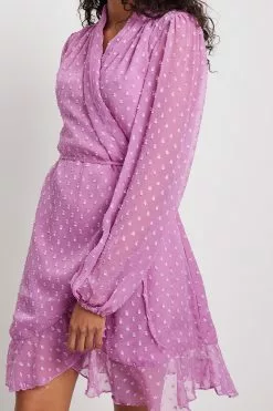 NA-KD Boho Wrap Dobby Mini Dress -Party Dresses Sales nakd wrap dobby mini dress 1014 001485 7971 41498 1