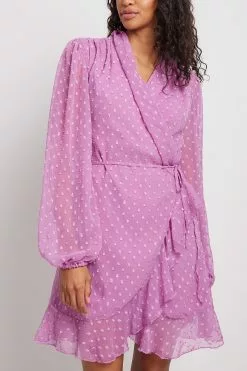 NA-KD Boho Wrap Dobby Mini Dress -Party Dresses Sales nakd wrap dobby mini dress 1014 001485 7971 41508 1