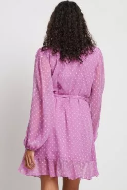 NA-KD Boho Wrap Dobby Mini Dress -Party Dresses Sales nakd wrap dobby mini dress 1014 001485 7971 41533 1