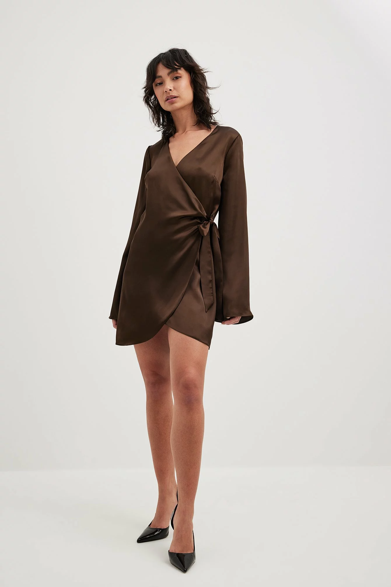 NA-KD Wrap Satin Dress 7 NA-KD Wrap Satin Dress - Image 7