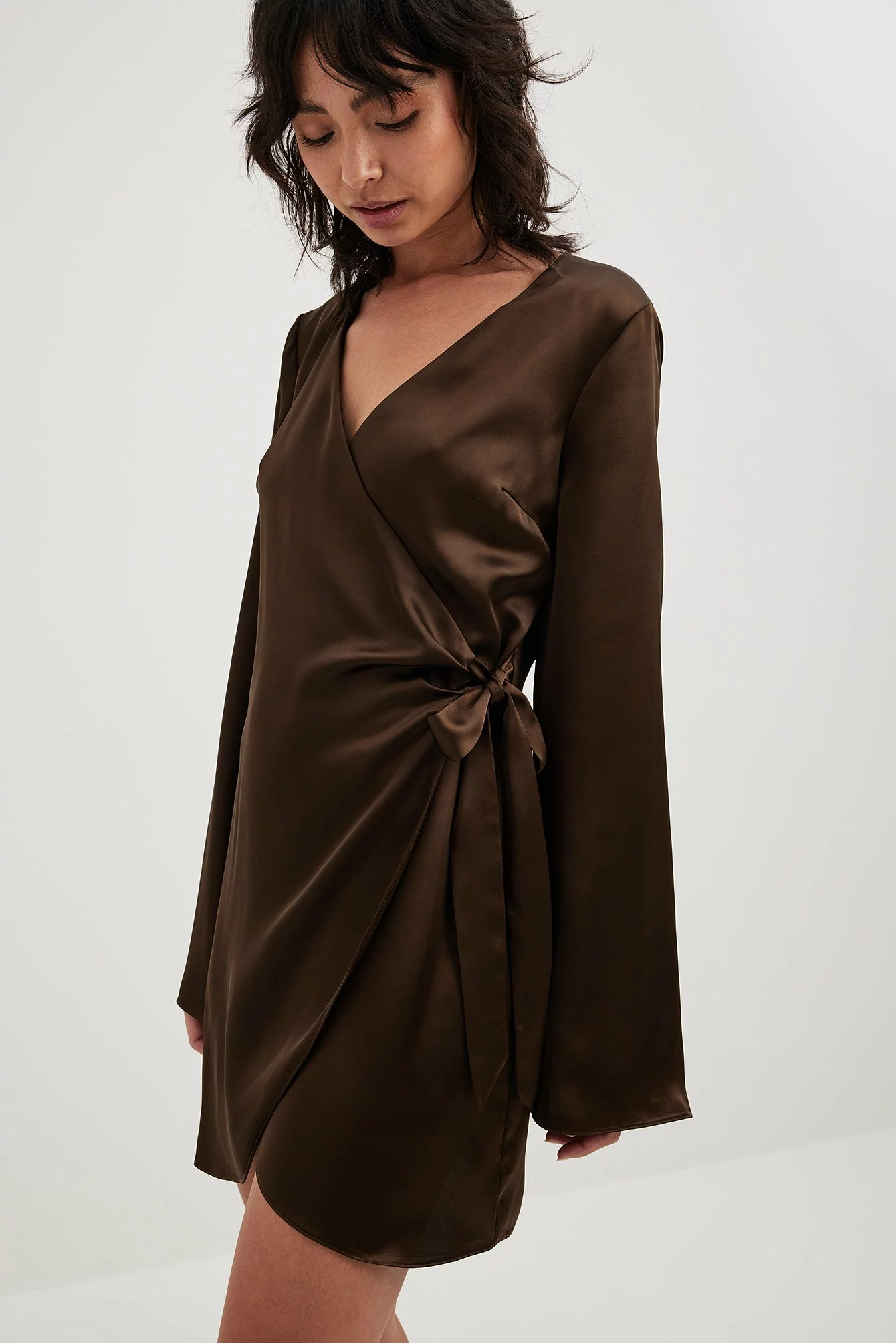 NA-KD Wrap Satin Dress 5 NA-KD Wrap Satin Dress - Image 5