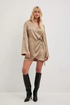 NA-KD Wrap Satin Dress 14 NA-KD Wrap Satin Dress -Party Dresses Sales nakd wrap satin dress 1100 006848 0668 30959