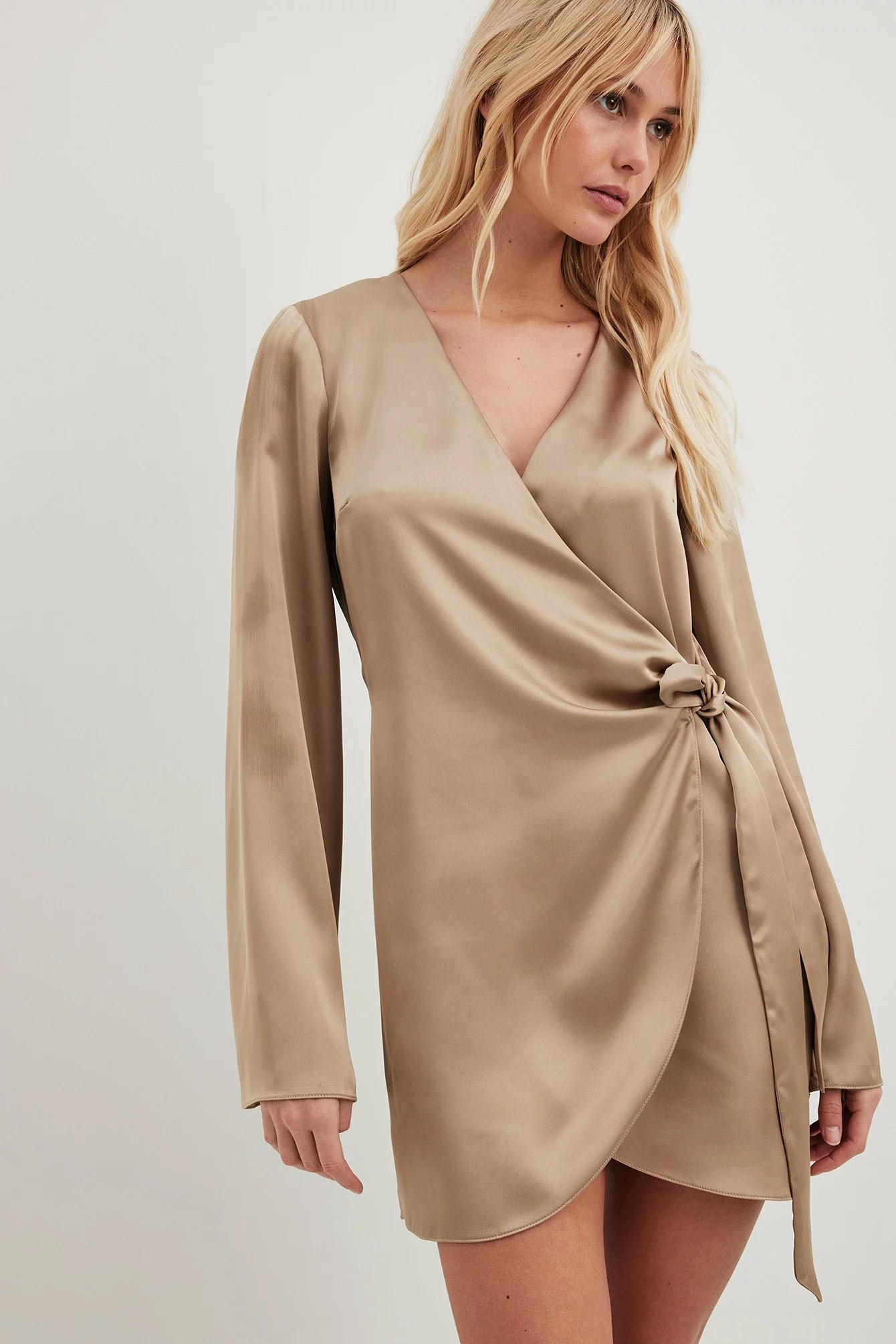 NA-KD Wrap Satin Dress 1 NA-KD Wrap Satin Dress