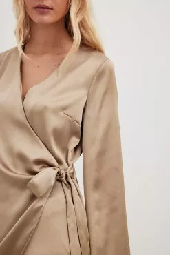 NA-KD Wrap Satin Dress 15 NA-KD Wrap Satin Dress -Party Dresses Sales nakd wrap satin dress 1100 006848 0668 30966