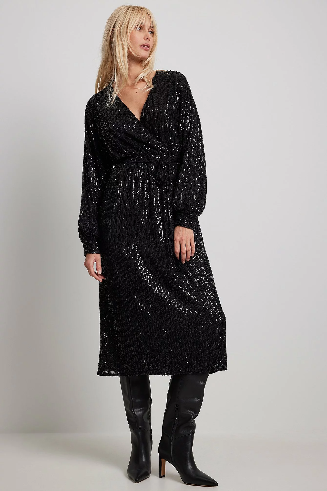 NA-KD Party Wrap Sequin Dress 7 NA-KD Party Wrap Sequin Dress - Image 7