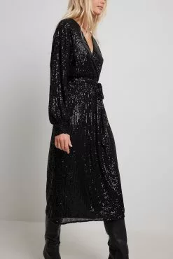 NA-KD Party Wrap Sequin Dress -Party Dresses Sales nakd wrap sequin dress 1017 002012 0002 0726 1