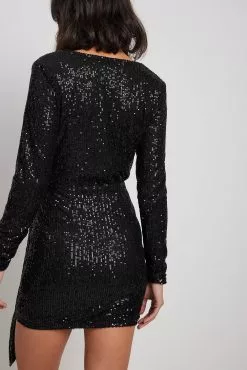 NA-KD Party Wrap Sequin Mini Dress -Party Dresses Sales nakd wrap sequin mini dress 1017 001872 0002 31466