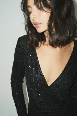 NA-KD Party Wrap Sequin Mini Dress