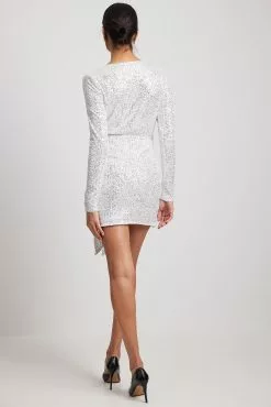 NA-KD Party Wrap Sequin Mini Dress -Party Dresses Sales nakd wrap sequin mini dress 1017 001872 0014 0695