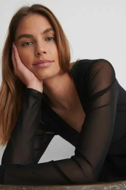 NA-KD Wrap Tie Mesh Dress -Party Dresses Sales nakd wrap tie mesh dress 1100 003978 0002 04a