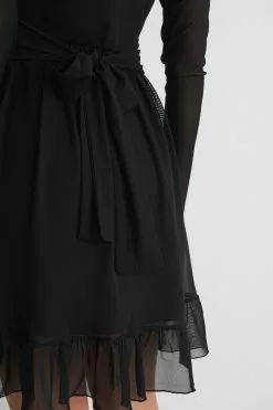 NA-KD Wrap Tie Mesh Dress -Party Dresses Sales nakd wrap tie mesh dress 1100 003978 0002 05g