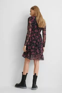 NA-KD Wrap Tie Mesh Dress -Party Dresses Sales nakd wrap tie mesh dress 1100 003978 0793 02d 1