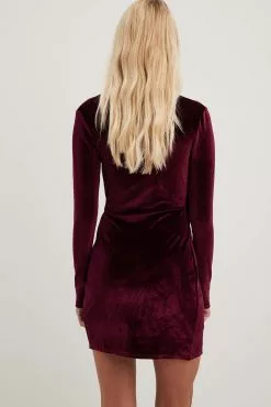 NA-KD Party Wrap Velvet Mini Dress -Party Dresses Sales nakd wrap velvet mini dress 1017 002186 0212 14863