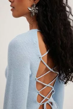 NA-KD Open Back Lace Detail Knitted Maxi Dress -Party Dresses Sales open back lace detail knitted maxi dress 1100 006235 0003 16463