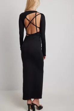 NA-KD Trend Open Back Strappy Maxi Dress -Party Dresses Sales open back strappy maxi dress 1018 010201 00021763
