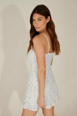 Pamela X NA-KD Reborn Recycled Ruffle Neckline Thin Strap Dress -Party Dresses Sales pamela recycled ruffle beckline thin strap dress 1659 000070 9437 02k