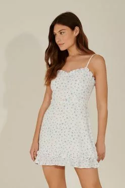 Pamela X NA-KD Reborn Recycled Ruffle Neckline Thin Strap Dress -Party Dresses Sales pamela recycled ruffle beckline thin strap dress 1659 000070 9437 03j