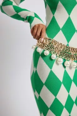 Karoline Dall X NA-KD Pearl Belt -Party Dresses Sales pearl belt 1780 000012 00130651 copy