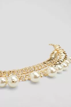 Karoline Dall X NA-KD Pearl Belt -Party Dresses Sales pearl belt 1780 000012 0013 4118